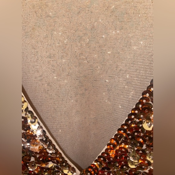 Gold Sequined Mini Dress - Picture 6 of 8